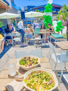 Fresh and healthy salads at Sweetgreen Del Mar on the patio