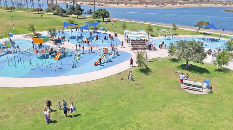 Aerial view of Tecolote North in Mission Bay Park San Diego